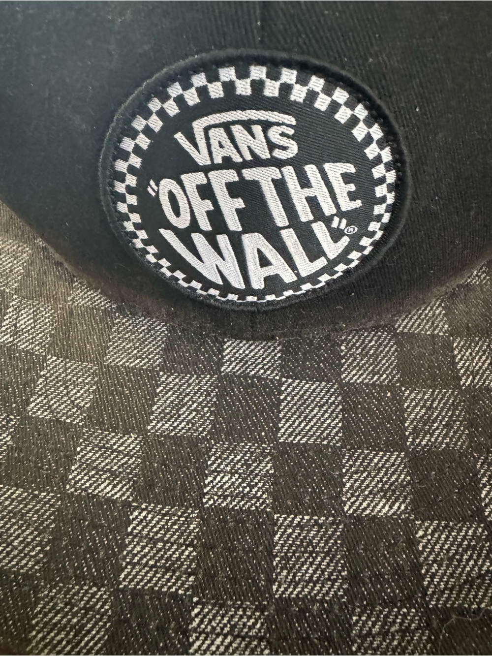 Vans “Off the Wall” Checkerboard Brim SnapBack Hat